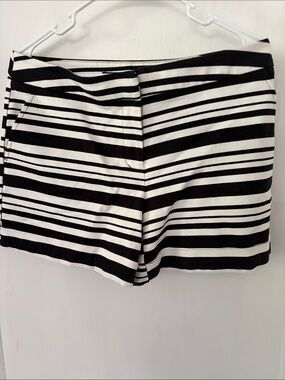 High-Waist Black & White Striped Women’s Shorts